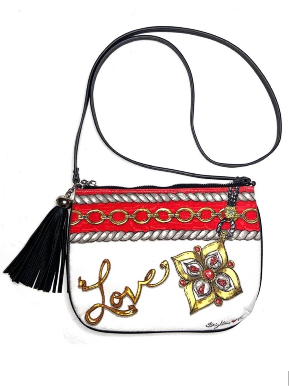 Brighton Glitter & Go Love Pouch crossbody bag purse Tom Clancy art zip closure - Picture 2 of 16